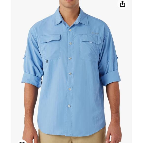 Men's Sun Protection Fishing Shirts UPF 50+ Long Sleeve Sun Shirts Medium - Picture 1 of 9